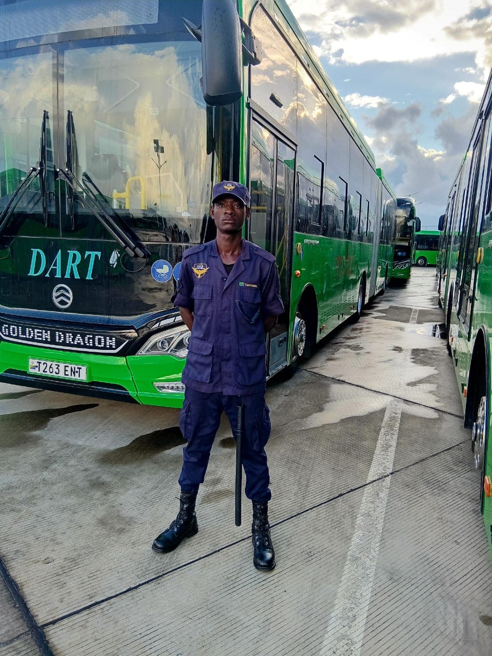 HKB officers in formation at the DART BRT depot