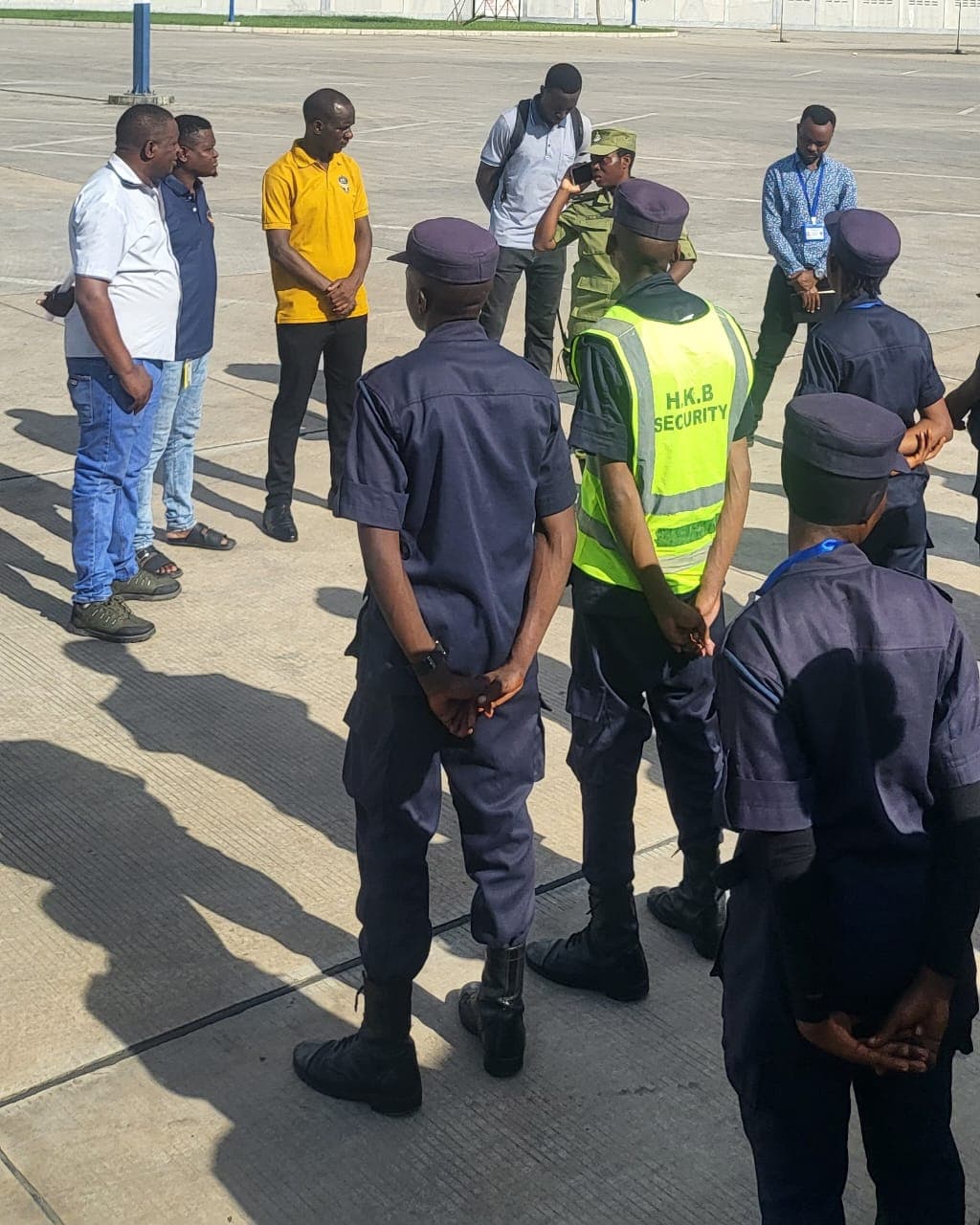 HKB officers gathered for a site briefing with stakeholders