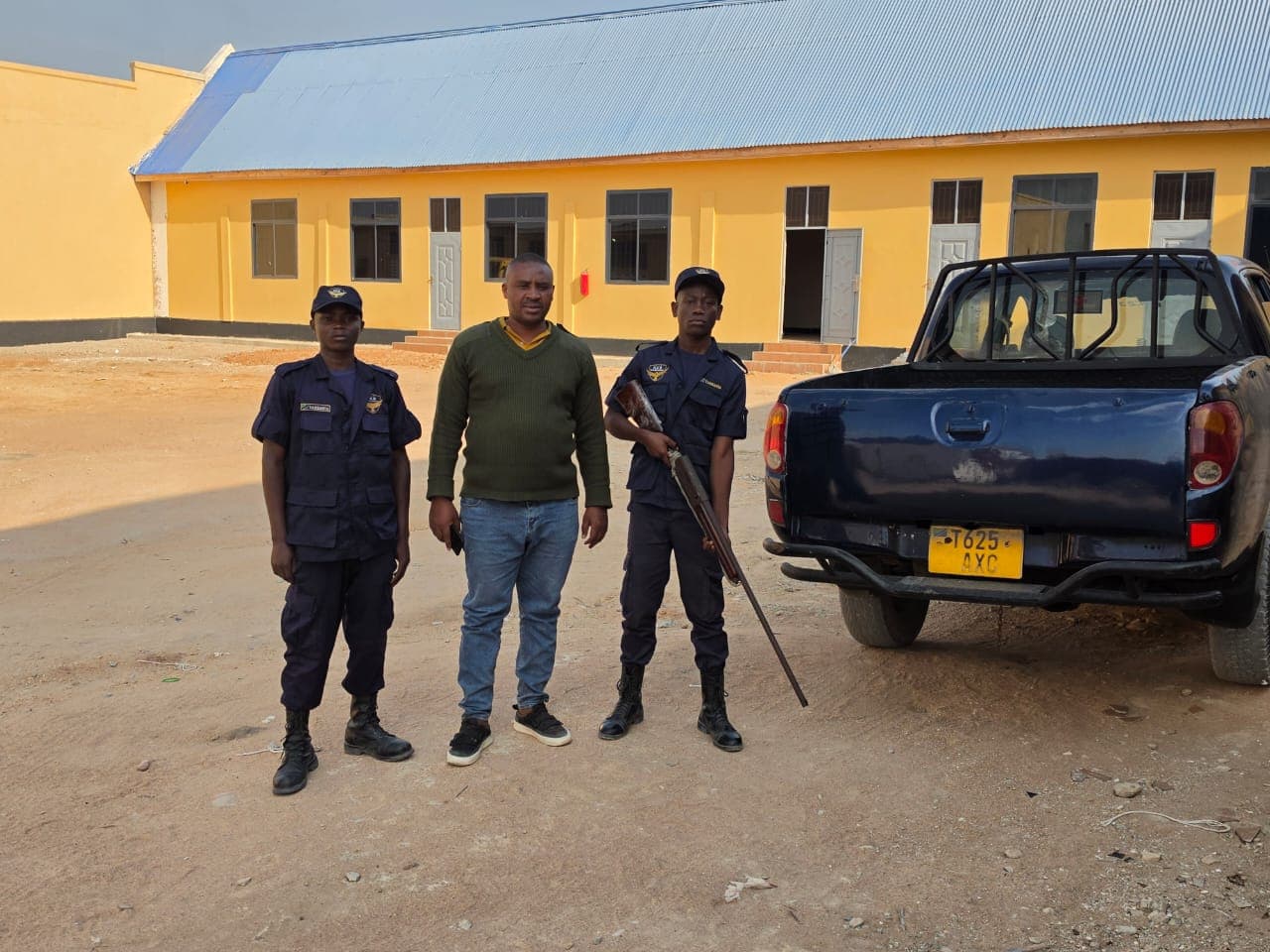 Licensed HKB security officer on duty holding a firearm