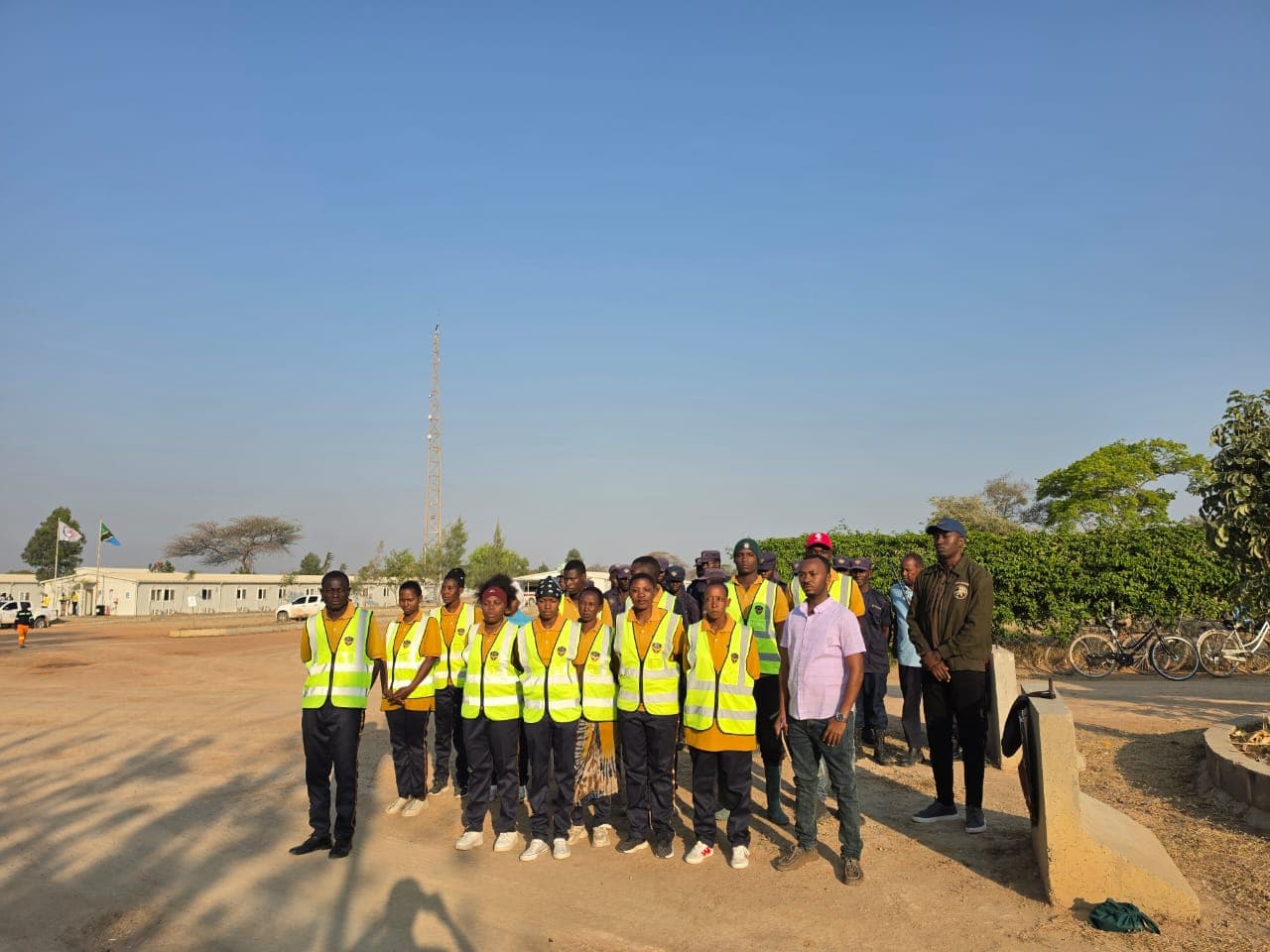 HKB officers in uniform during a team meeting