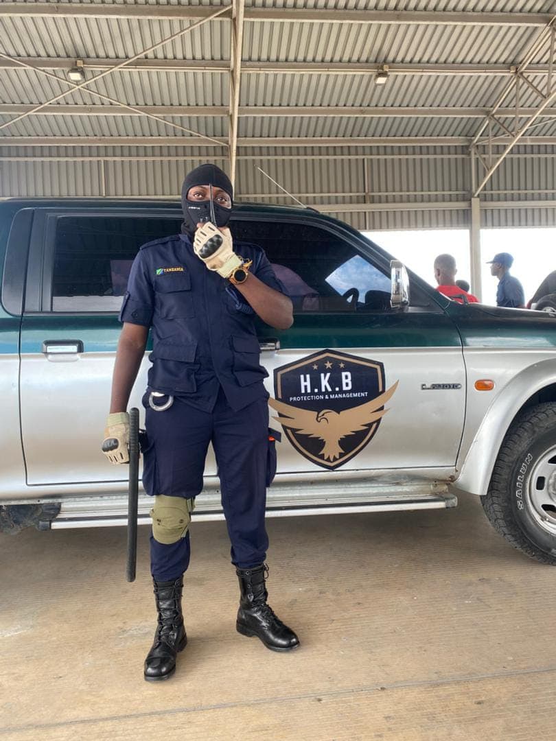 HKB security personnel on duty guarding a client site in Tanzania